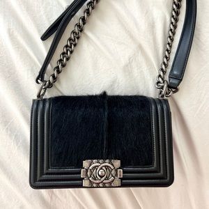 SOLD❌Chanel black pony hair small boy